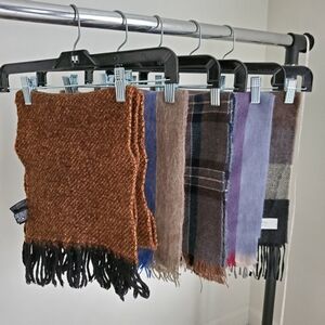 Wool Plaid Winter Scarves Lot Of 5